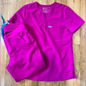 Figs pink scrubs set